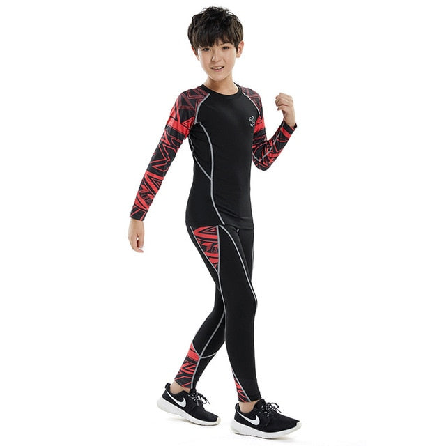 Kids Boys Running Leggings Children Fitness Gym Clothing