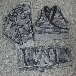 Camouflage Camo Yoga Set Sports Wear For Women