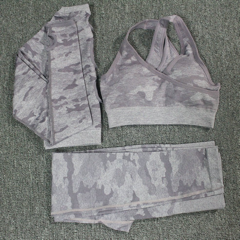 Camouflage Camo Yoga Set Sports Wear For Women