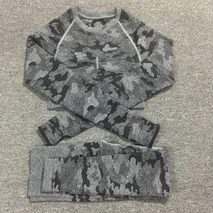 Camouflage Camo Yoga Set Sports Wear For Women