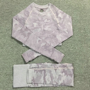 Camouflage Camo Yoga Set Sports Wear For Women