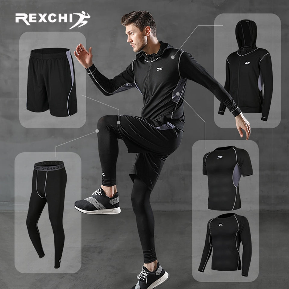 Men's Tracksuit Gym Fitness Compression Sports Suit Clothes