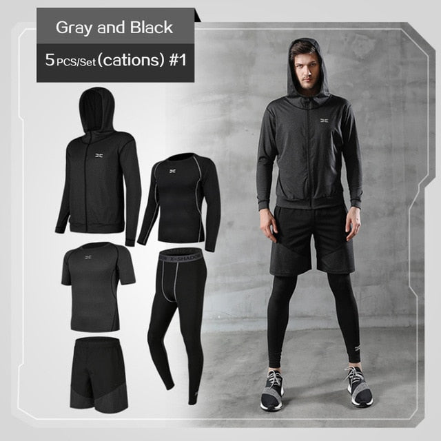 Men's Tracksuit Gym Fitness Compression Sports Suit Clothes