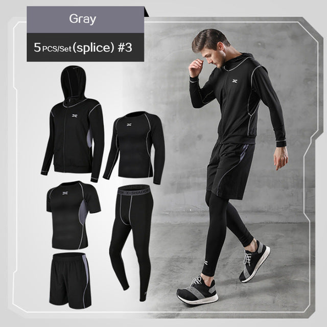 Men's Tracksuit Gym Fitness Compression Sports Suit Clothes