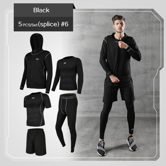 Men's Tracksuit Gym Fitness Compression Sports Suit Clothes