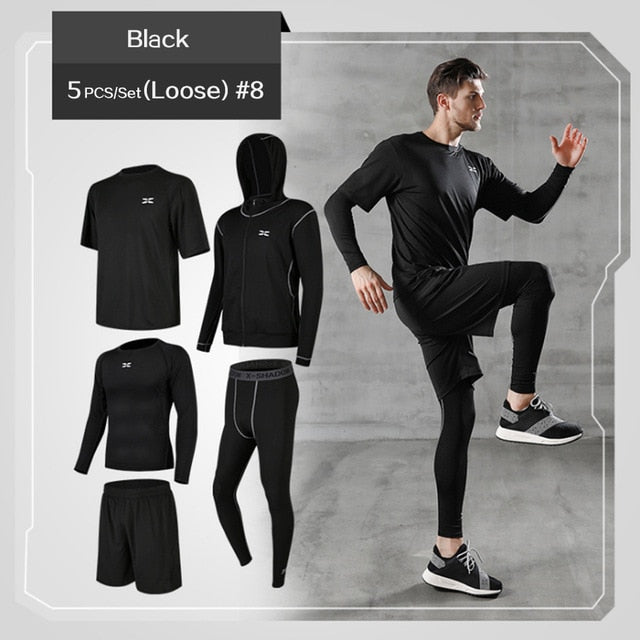 Men's Tracksuit Gym Fitness Compression Sports Suit Clothes