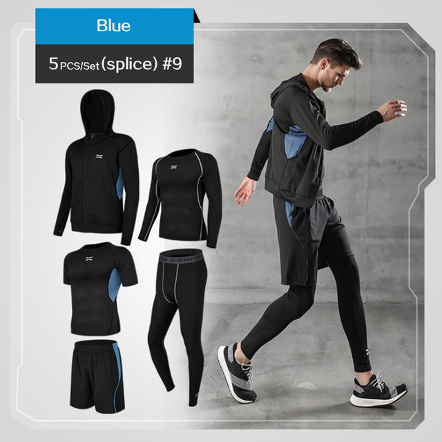 Men's Tracksuit Gym Fitness Compression Sports Suit Clothes