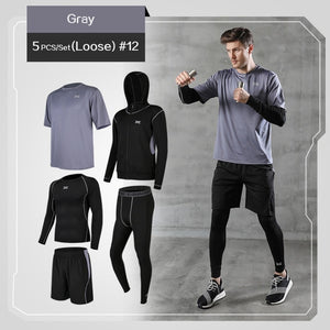 Men's Tracksuit Gym Fitness Compression Sports Suit Clothes