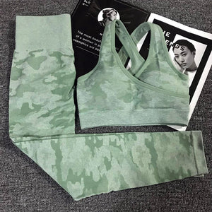 Camouflage Camo Yoga Set Sports Wear For Women